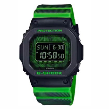 Casio G-Shock Time Distortion Series DW-D5600TD-3 Fluorescent Green Resin Band Men Sport Watch